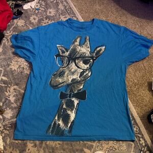 Cool Blue Giraffe Graphic Tee for Men